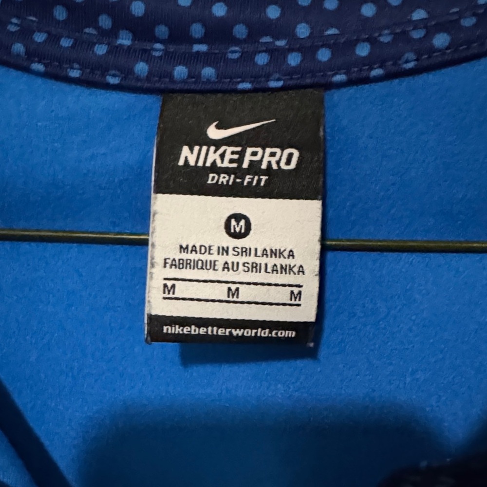 Nike Blue Patterned Half-Zip Top - image 2